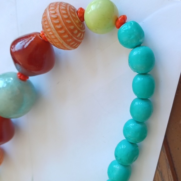 Handmade Colorful Bead Necklace, 9" drop - Picture 3 of 3